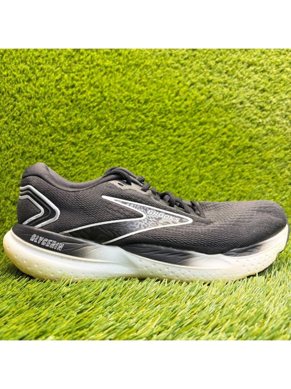 Brooks Glycerin 21 Mens Size 10.5EE Black White Running Walking Shoes Sneakers